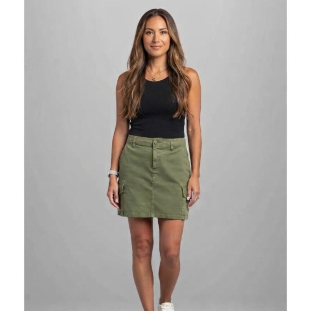 Aritzia Wilfred Free Olive Cargo Mini Skirt Size 2 Utility A-Line
